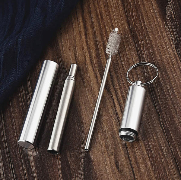Portable Collapsible Stainless Steel Straw - COMING SOON - Vintage Rose Design Co.