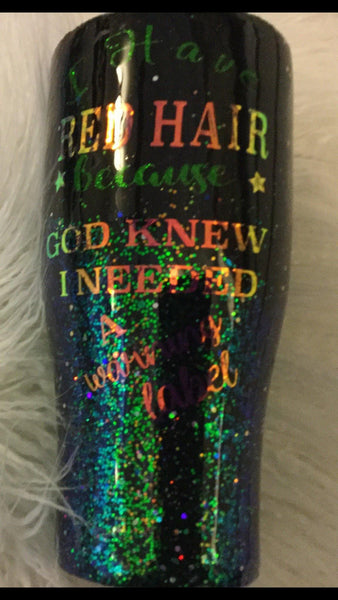 Warning Label Glitter Tumbler - Vintage Rose Design Co.