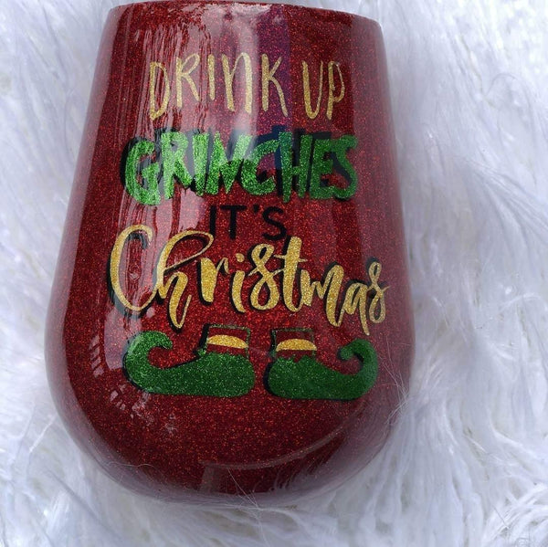 Drink Up Grinches Tumbler - Vintage Rose Design Co.