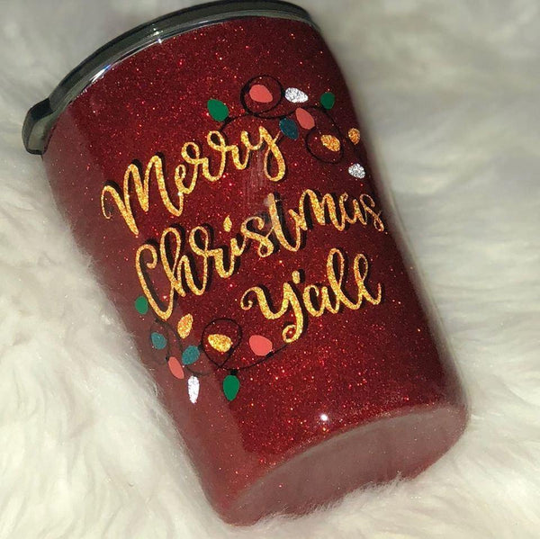 Merry Christmas Y'all Tumbler - Vintage Rose Design Co. 