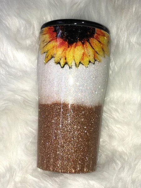 Sunflower Glitter Tumbler - Vintage Rose Design Co.