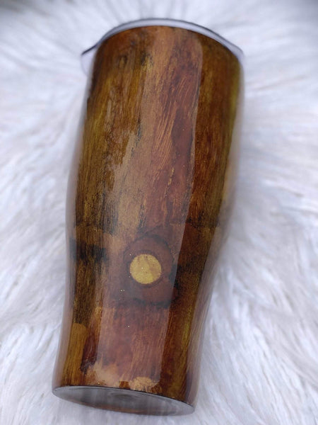 Woodgrain  Tumbler With Your Custom Design - Vintage Rose Design Co.