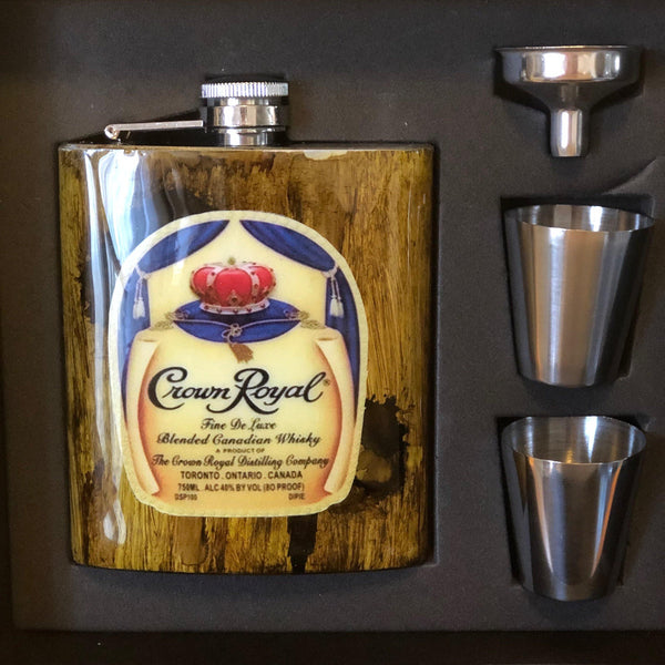 Woodgrain Flask Set - Vintage Rose Design Co.