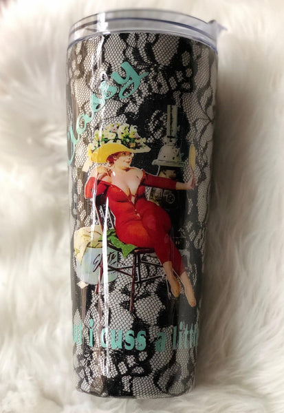 Lace Glitter Tumbler/Pinup tumbler - Vintage Rose Design Co.