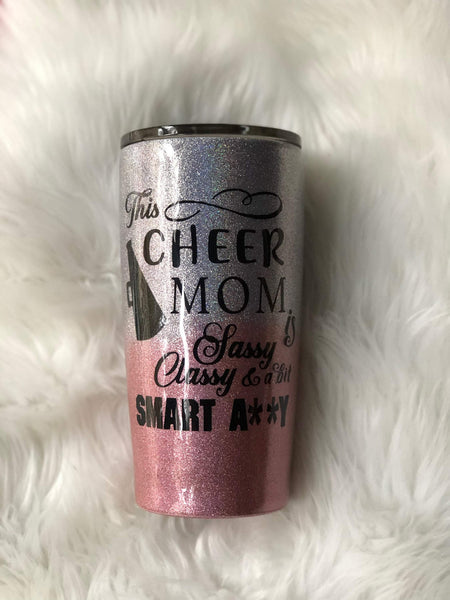 Cheer Mom Glitter Tumbler - Vintage Rose Design Co.