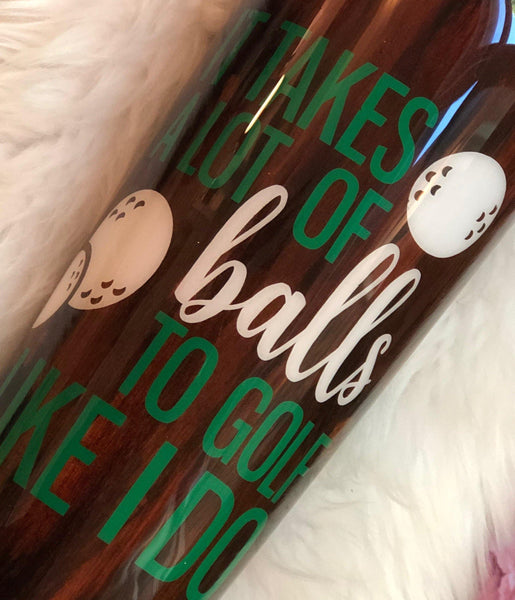 Woodgrain Golf Tumbler - Vintage Rose Design Co.