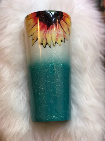 Sunflower Glitter Tumbler - Vintage Rose Design Co.