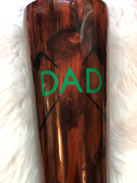 Woodgrain Golf Tumbler - Vintage Rose Design Co.
