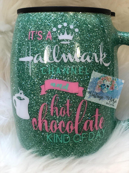 Hallmark Movies and Hot Chocolate Tumbler - Vintage Rose Design Co.