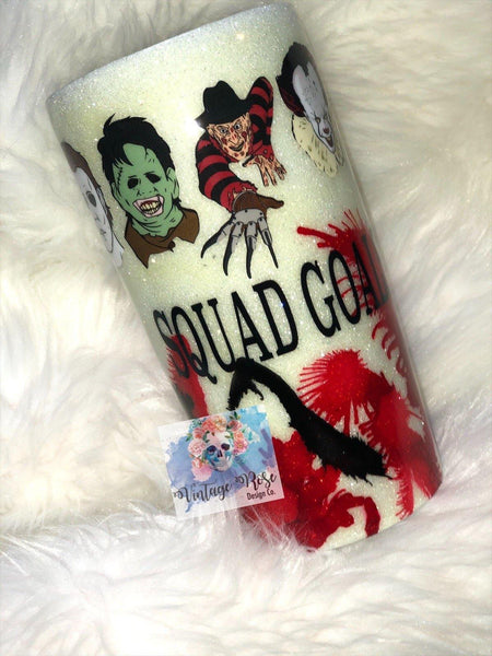 Halloween Squad Goals Tumbler Glow in the Dark - Vintage Rose Design Co.