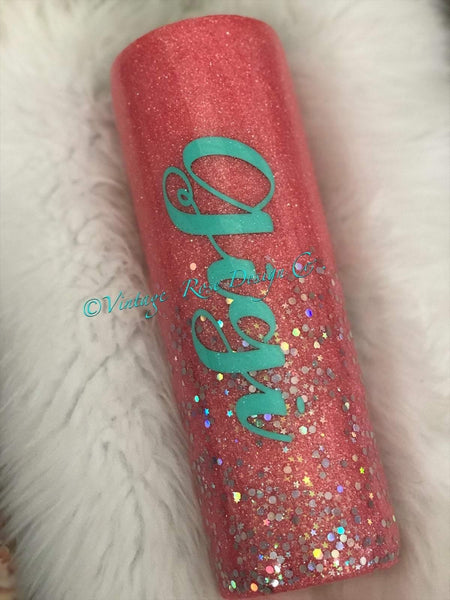 Raised on Sweet Tea & Sunshine Glitter Tumbler - Vintage Rose Design Co.