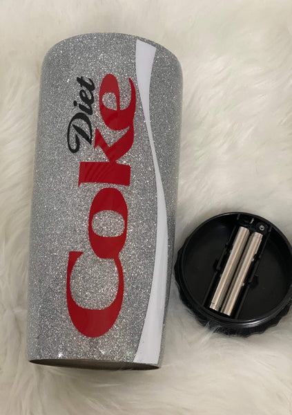 Diet Coke Glitter Tumbler - Vintage Rose Design Co.