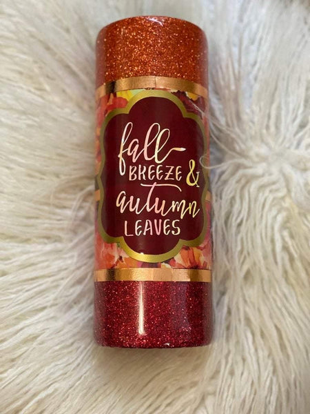 Fall Tumbler/Fall Breeze Autumn Leaves Tumbler - Vintage Rose Design Co.