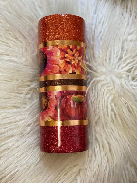 Fall Tumbler/Fall Breeze Autumn Leaves Tumbler - Vintage Rose Design Co.