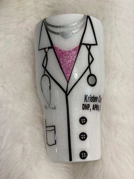 Lab Coat Glitter Tumbler - Vintage Rose Design Co.