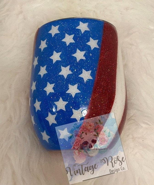 American Flag Tumbler - Vintage Rose Design Co.
