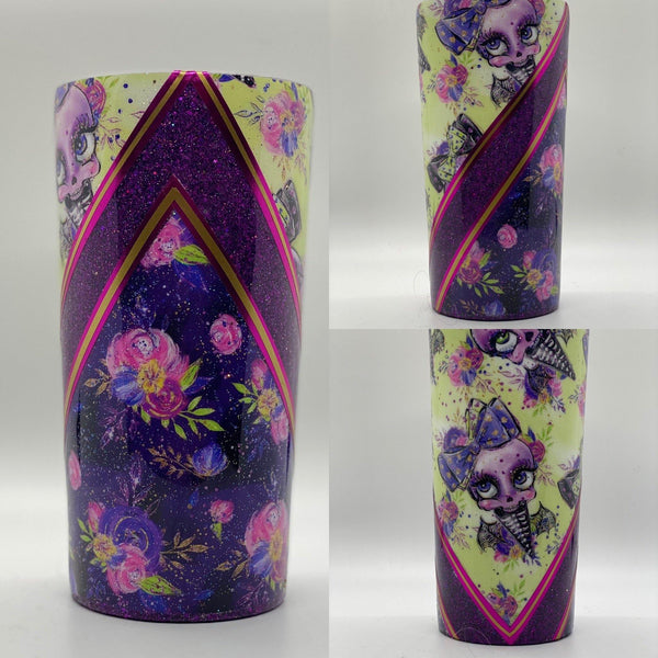 Ghoulish Girl Floral Tumbler - Vintage Rose Design Co.