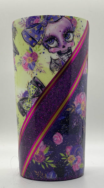 Ghoulish Girl Floral Tumbler - Vintage Rose Design Co.