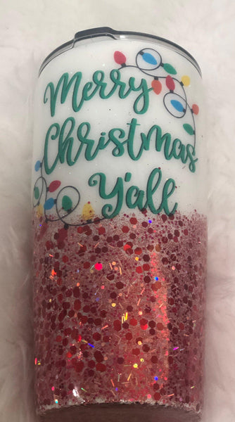 Merry Christmas Y'all Tumbler - Vintage Rose Design Co.