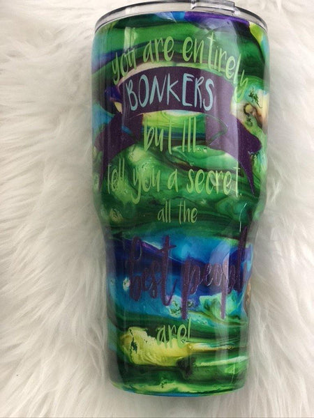 Tattooed Alice in Wonderland Ink Tumbler - Vintage Rose Design Co.