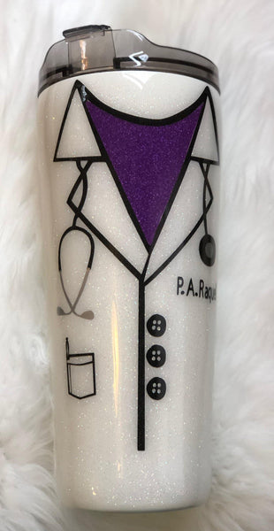 Lab Coat Glitter Tumbler - Vintage Rose Design Co.