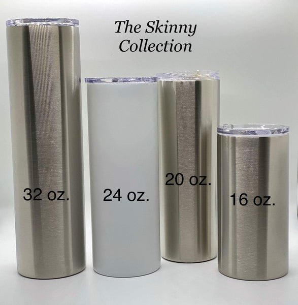 Skinny Girls are For Wimps Glitter Tumbler - Vintage Rose Design Co.