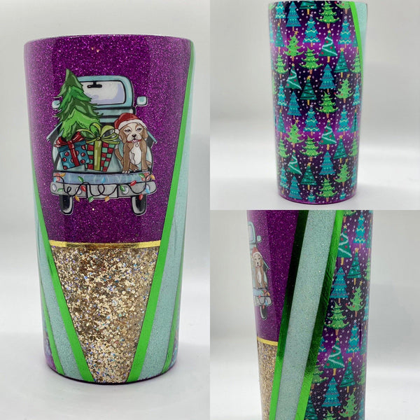 Christmas Tumbler/A Puppy for Christmas - Vintage Rose Design Co.