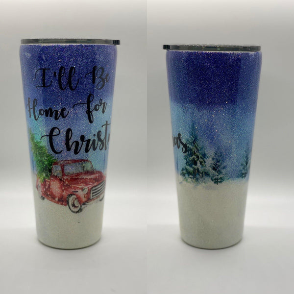 I'll Be Home for Christmas Tumbler - Vintage Rose Design Co.