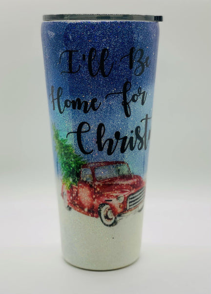 I'll Be Home for Christmas Tumbler - Vintage Rose Design Co.
