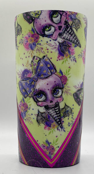 Ghoulish Girl Floral Tumbler - Vintage Rose Design Co.