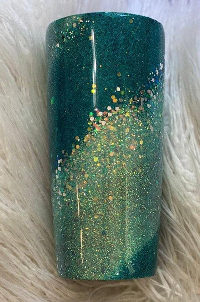 Plant Powered/Plant Based Glitter Swirl Tumbler - Vintage Rose Design Co.
