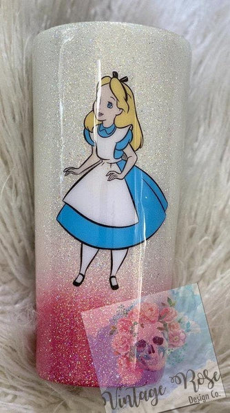 Alice in Wonderland Tumbler - Vintage Rose Design Co.