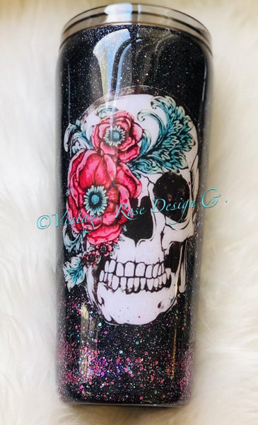 Sugar Skull/Tattoo Tumbler - Vintage Rose Design Co.