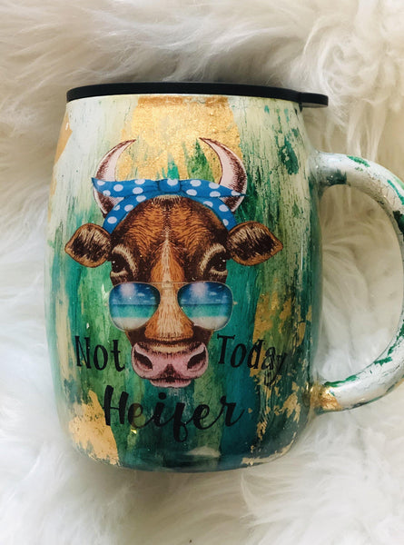 Not Today Heifer Tumbler - Vintage Rose Design Co.