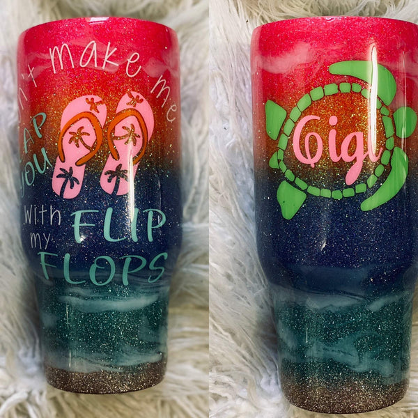 Flip Flop Beach Tumbler - Vintage Rose Design Co.