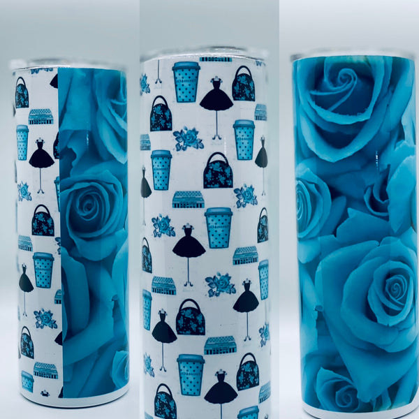 Little Black Dress Floral Sublimation Tumbler