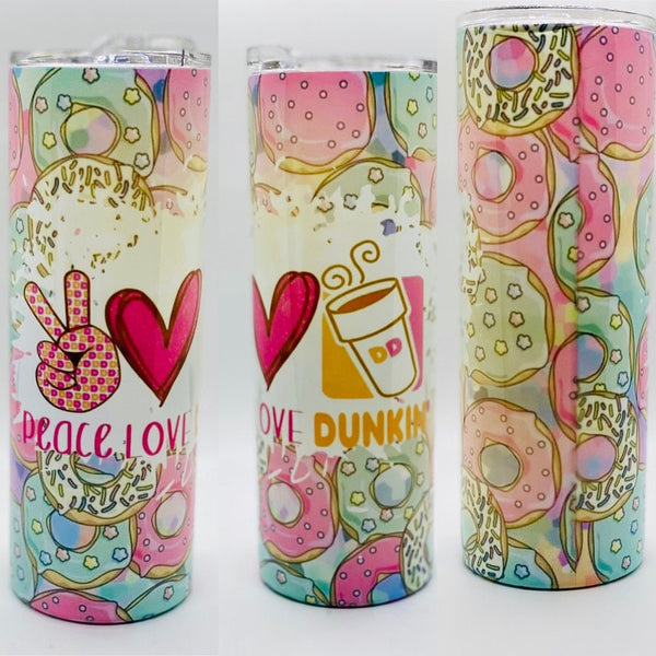 Peace Love Dunkin Sublimation Tumbler