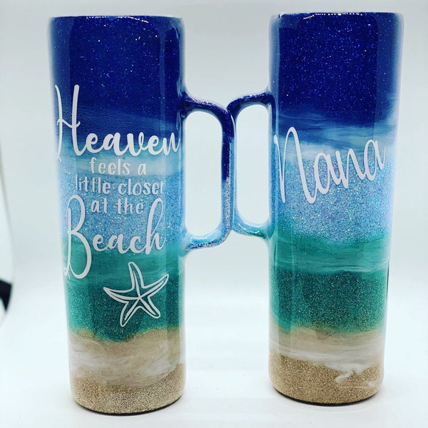 Beach  Glitter Epoxy Tumbler