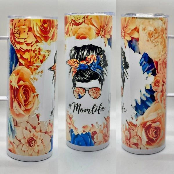 Floral Mom Life  Sublimation Tumbler