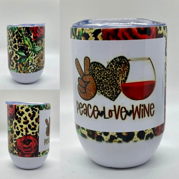 Peace Love Wine Sublimation Tumbler