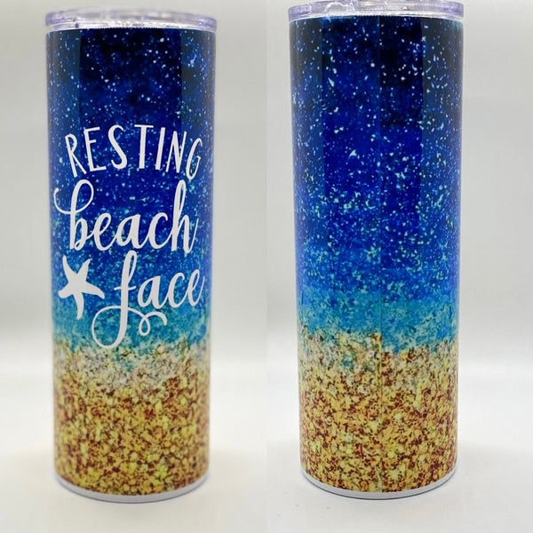 Resting Beach Face Sublimation Tumbler
