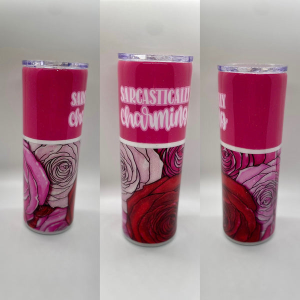 Sarcastically Charming Glitter Epoxy Tumbler