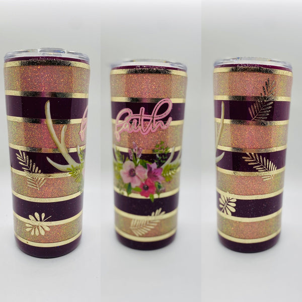 Faith Glitter Epoxy Tumbler