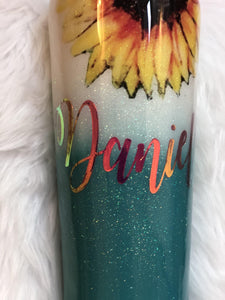 Sunflower Glitter Tumbler - Vintage Rose Design Co. 