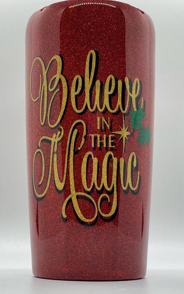 Believe in the Magic of Christmas Tumbler - Vintage Rose Design Co. 