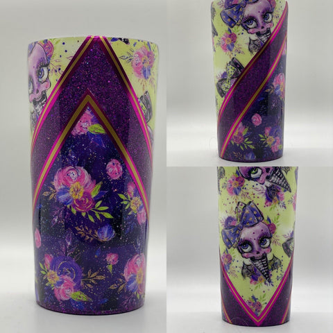 Ghoulish Girl Floral Tumbler - Vintage Rose Design Co. 