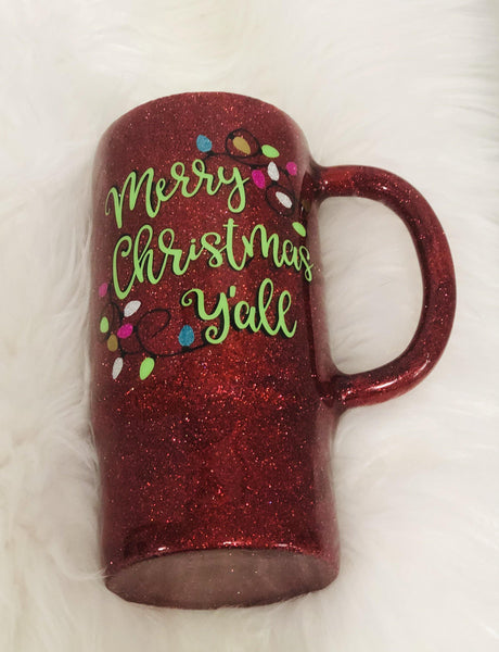 Merry Christmas Y'all Tumbler - Vintage Rose Design Co. 