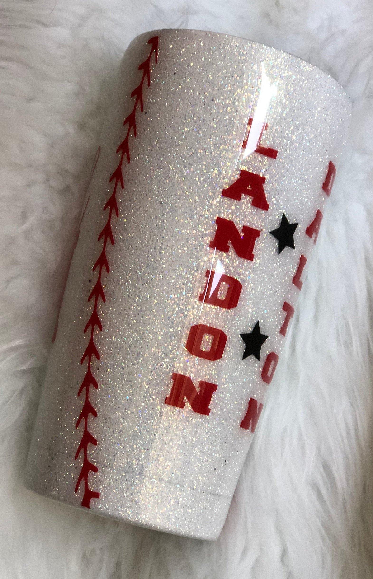 Baseball mom glitter mason jar, baseball mom glitter tumbler, baseball –  K.C.'s Creations Station