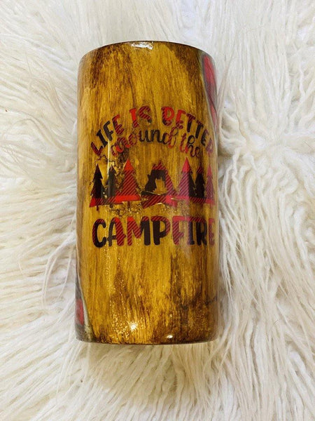 Life is Better Around the Campfire Tumbler - Vintage Rose Design Co. 