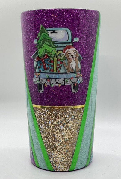 Christmas Tumbler/A Puppy for Christmas - Vintage Rose Design Co. 